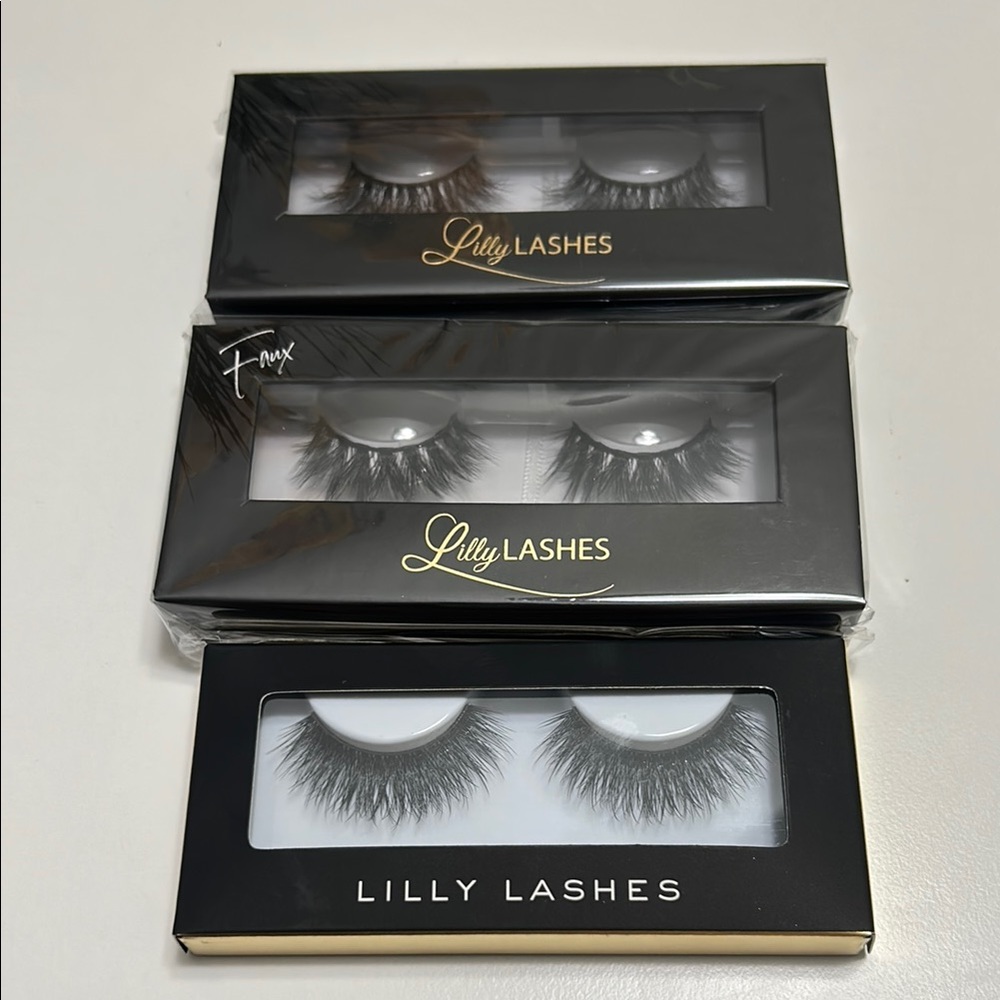 Lilly Lashes BUNDLE Dramatic Black False Eyelashes - Miami Mykonos Broooklyn NWT